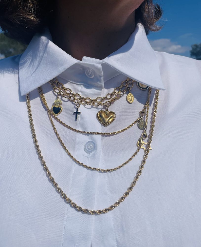 Collier cœur noir