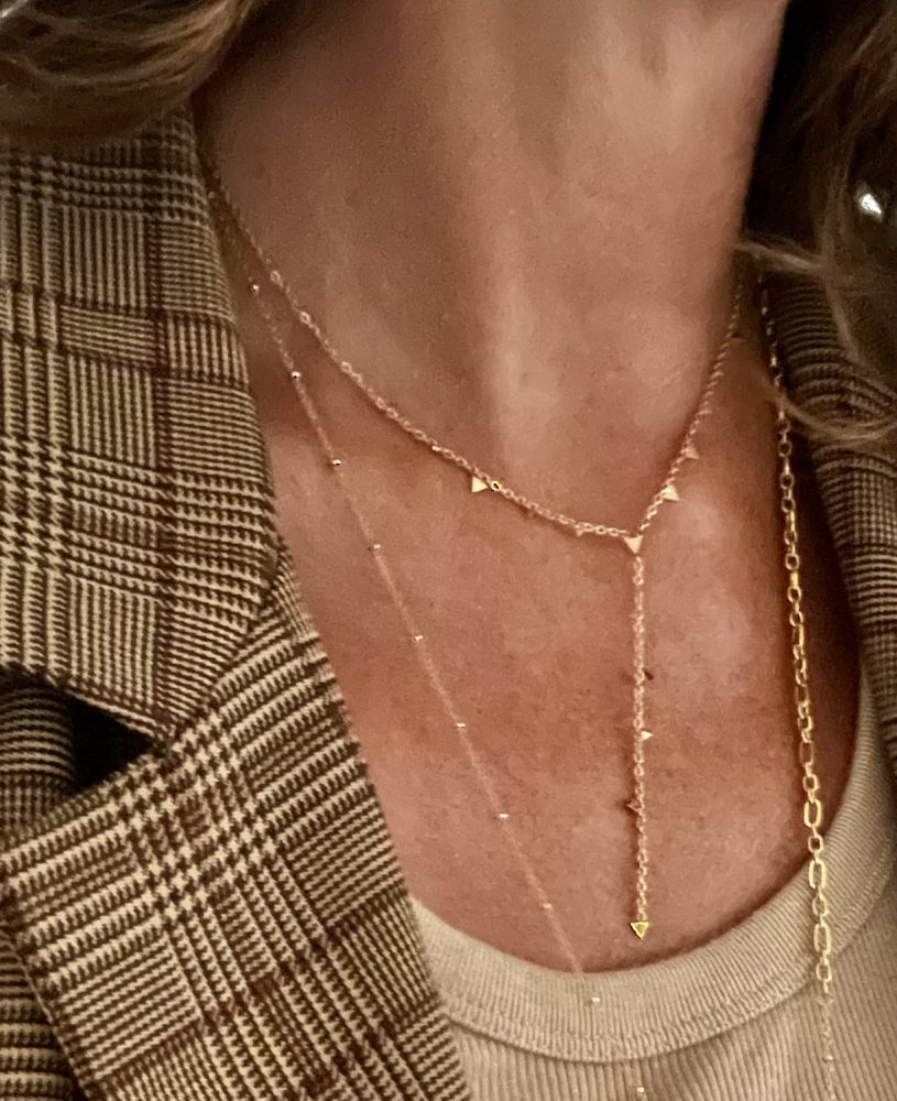 Collier Y doré